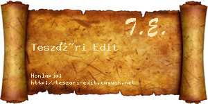 Teszári Edit névjegykártya